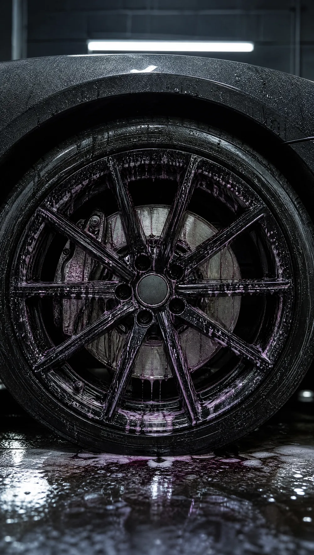 Iron remover reacting on a wheel